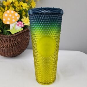 Starbucks Cup - 2023 Fall Venti Ombre Blue Green Yellow Textured Tumbler 24 O